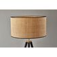 Adesso Jackson Floor Lamp in Black and Antique Brass, , large