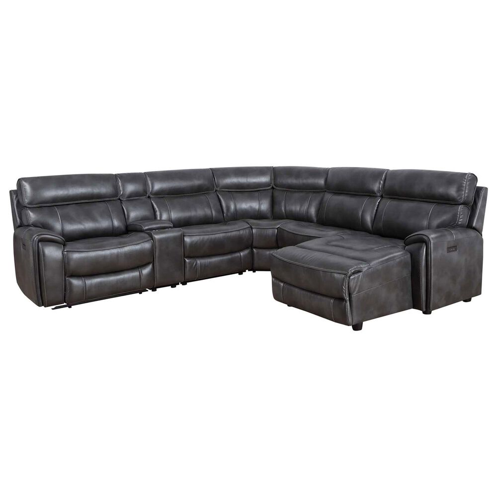 Steve Silver Provo 6-Piece Dual Power Chaise Sectional in Smoked Grey, , large