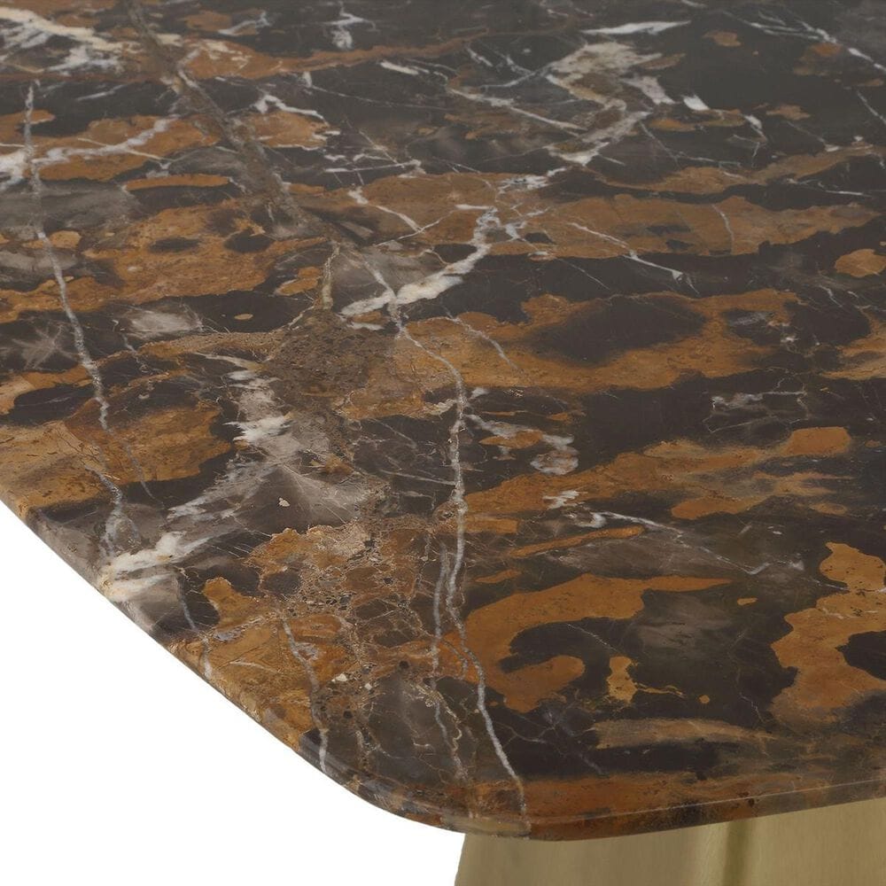 Uttermost Equilateral Dining Table in Michelangelo and Light Antique Brass - Table Only, , large