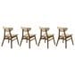 Armen Living Amaris Side Chair with Sand Upholstery in Warm Walnut (Set of 4), , large