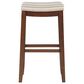 Linon Home Decor Claridge Bar Stool with Natural Cushion in Rich Brown, , large