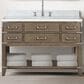 Lexora Home Norwalk 48" Single Bathroom Vanity in Grey Oak with White Carrara Marble Top and Rectangle Sink, , large