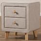 Baxton Studio Jonesy 2-Drawer Upholstered Nightstand in Beige, , large