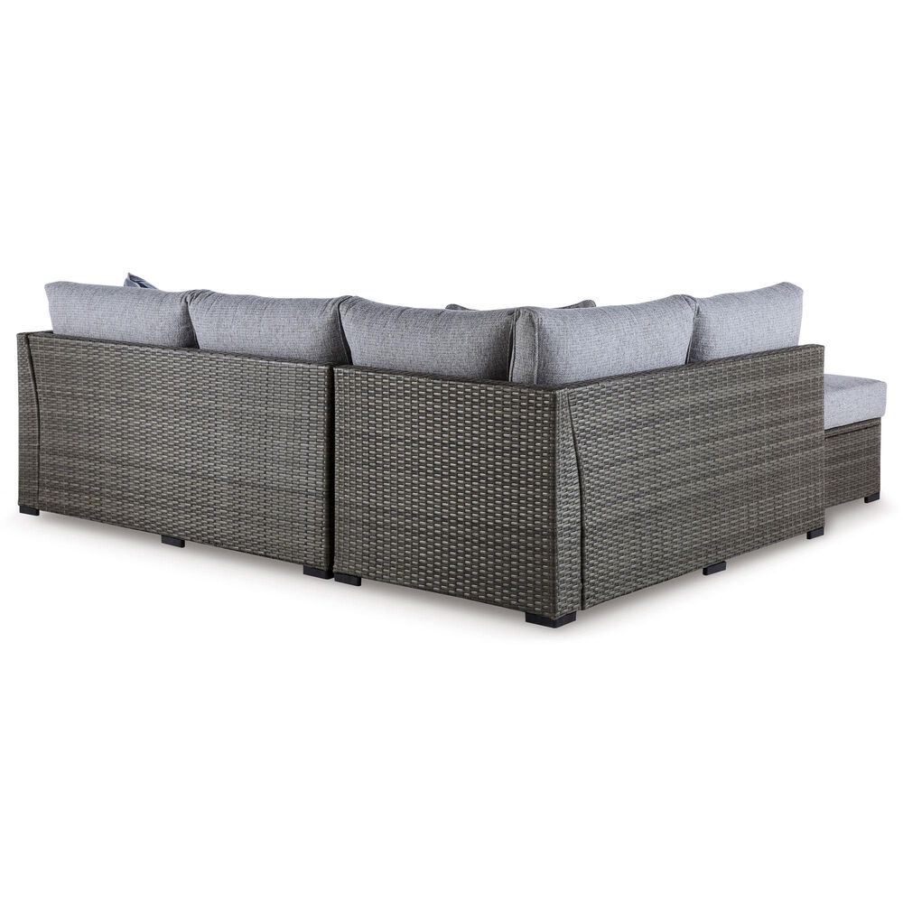 Ashley Petal Road 4-Piece Patio Sectional Set in Gray, , large