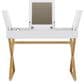 Valor Living Juliette Vanity Desk Only in Bright White and Gold, , large