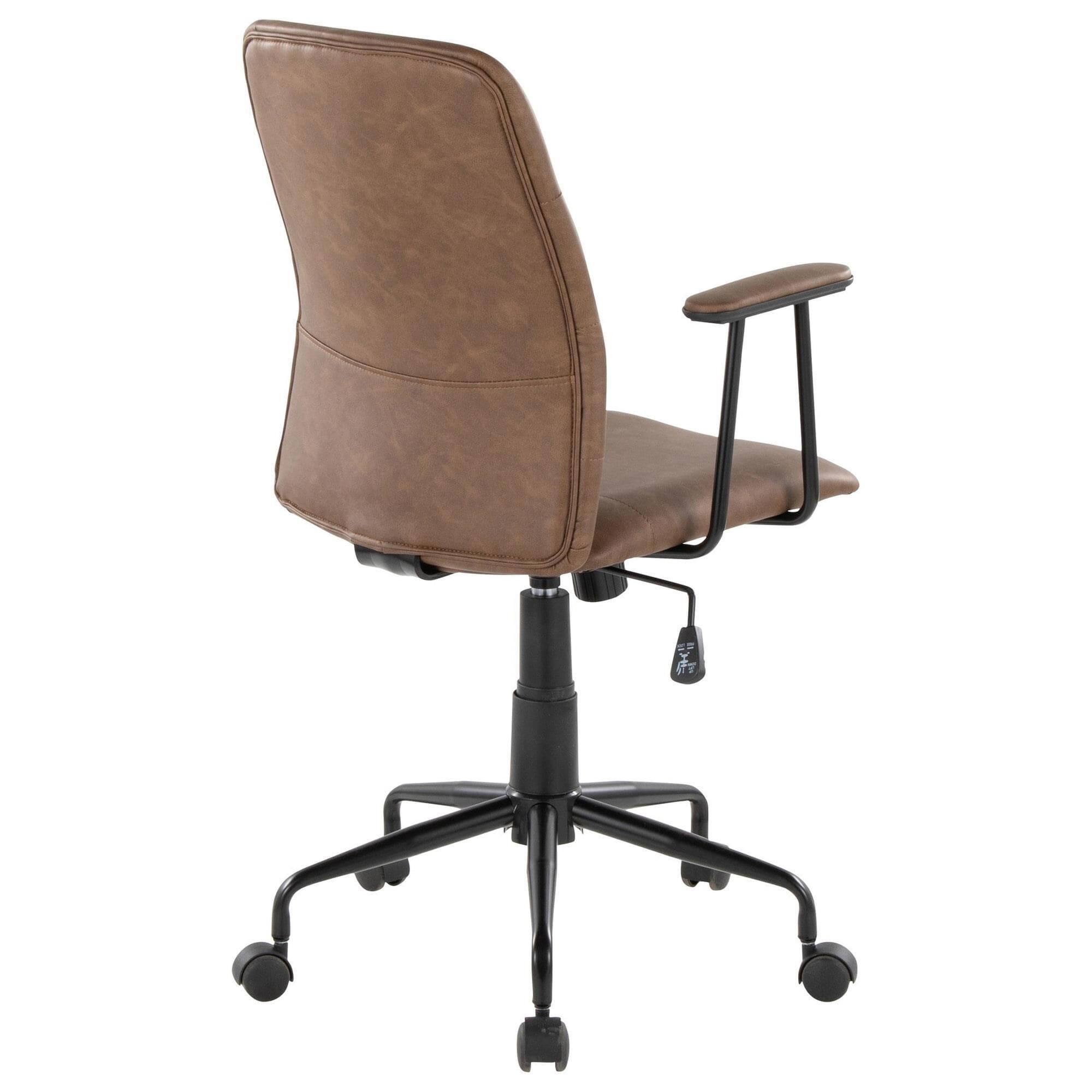 Lumisource Fredrick Office Chair with Espresso Cushion in Black