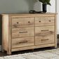 Ashley Makidern 6 Drawer Dresser Only in Natural Brown, , large