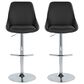 LumiSource Diana Adjustable Barstool with Black Faux Leather Upholstery in Chrome (Set of 2), , large