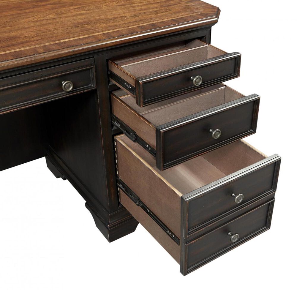 Riva Ridge Hampton Credenza Desk in Black Cherry, , large