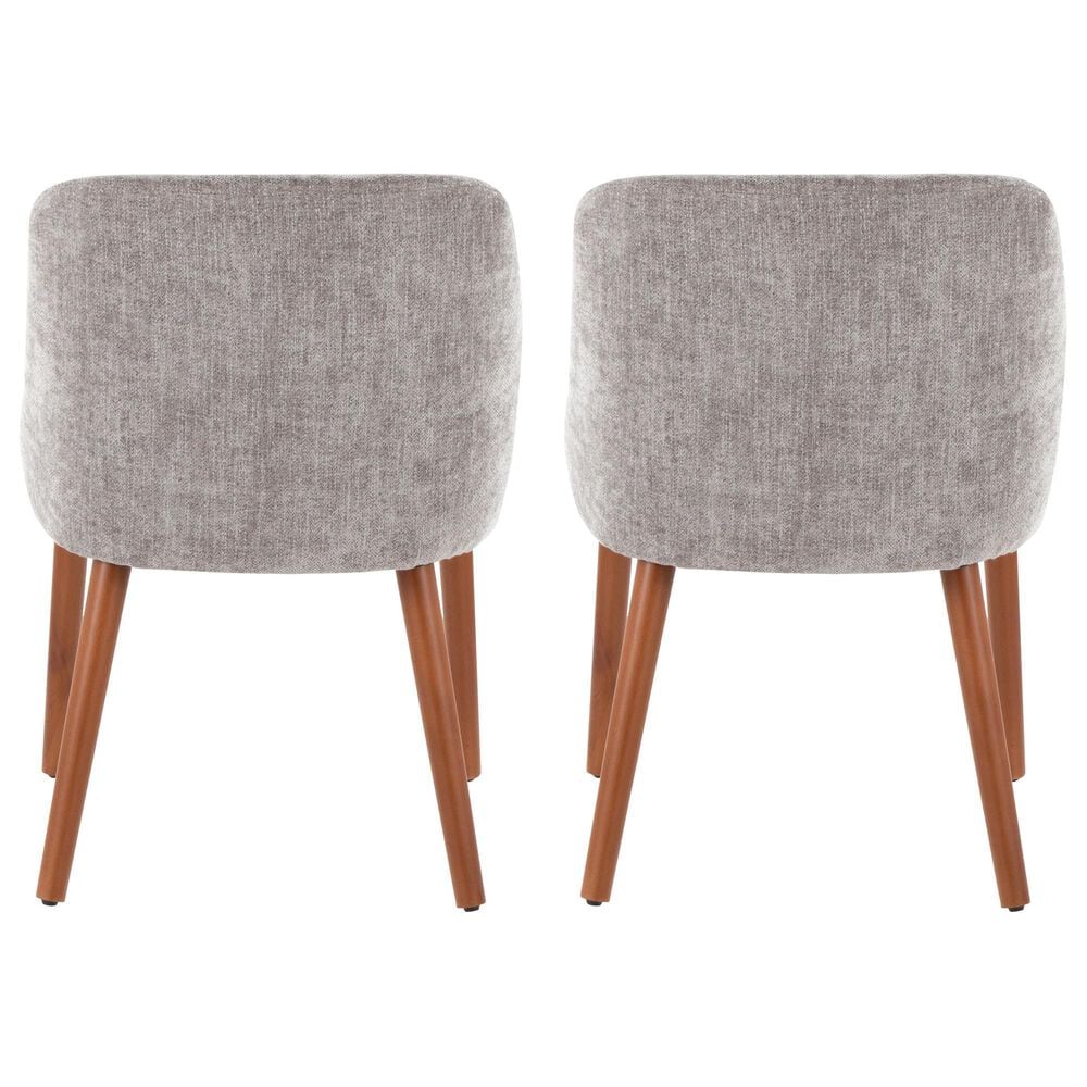 Lumisource Rina Side Chair with Grey Cushion in Walnut (Set of 2), , large