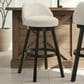 Armen Living Erika Swivel Bar Height Stool with Cream Upholstery in Black, , large