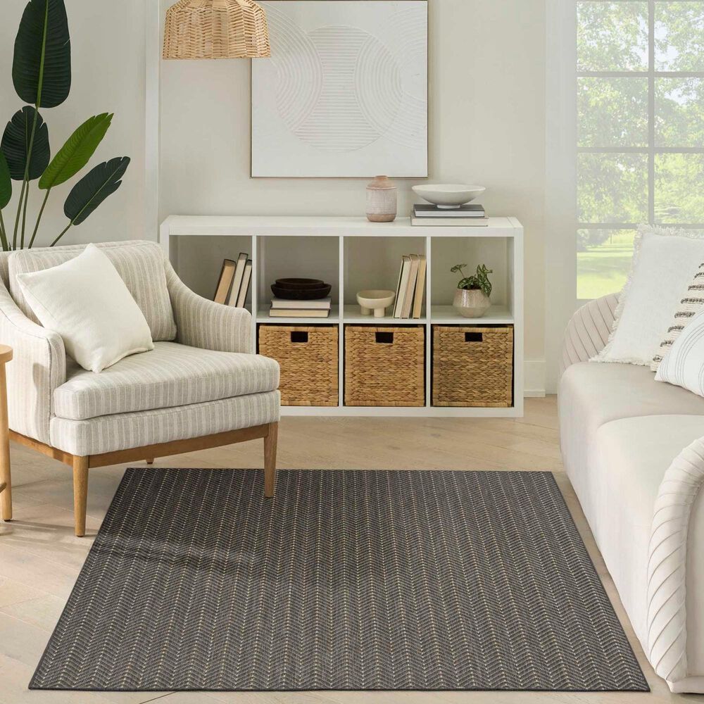 Nourison Horizon HOZ02 Charcoal 8&#39; x 10&#39; Indoor/Outdoor Area Rug, , large