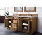 James Martin Vanities Bristol 72" Double Bathroom Vanity in Saddle Brown with 3 cm Carrara White Marble Top and Rectangular Sinks, , large