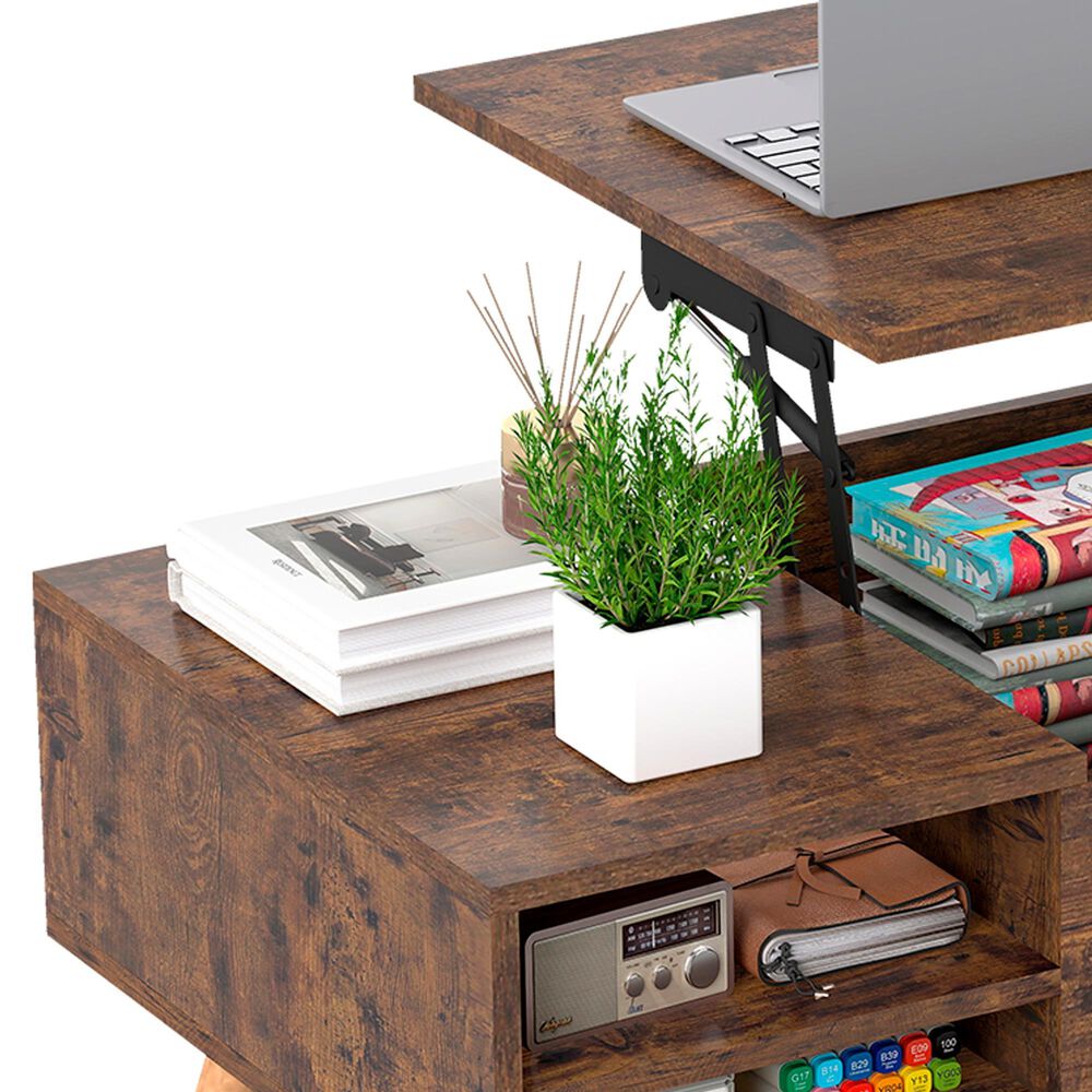FDW Lift Top Coffee Table in Brown, , large