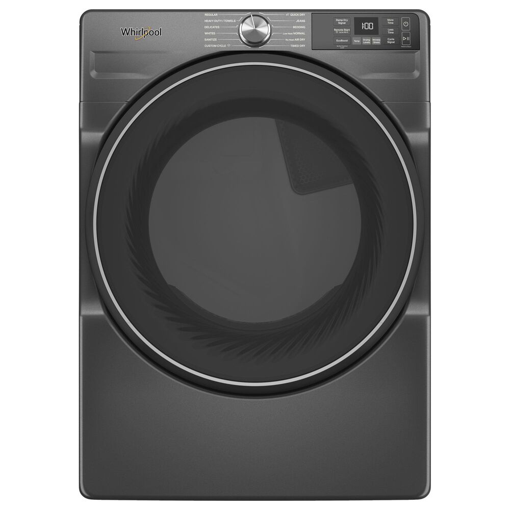Whirlpool 4.5 Cu. Ft. Smart Front Load Washer and 7.4 Cu. Ft. Smart Gas Dryer Laundry Pair in Volcano Black, , large