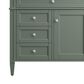 James Martin Vanities Brittany 36" Single Bathroom Vanity in Smokey Celadon with Single Hole 3 cm White Zeus Quartz Top and Rectangular Sink, , large