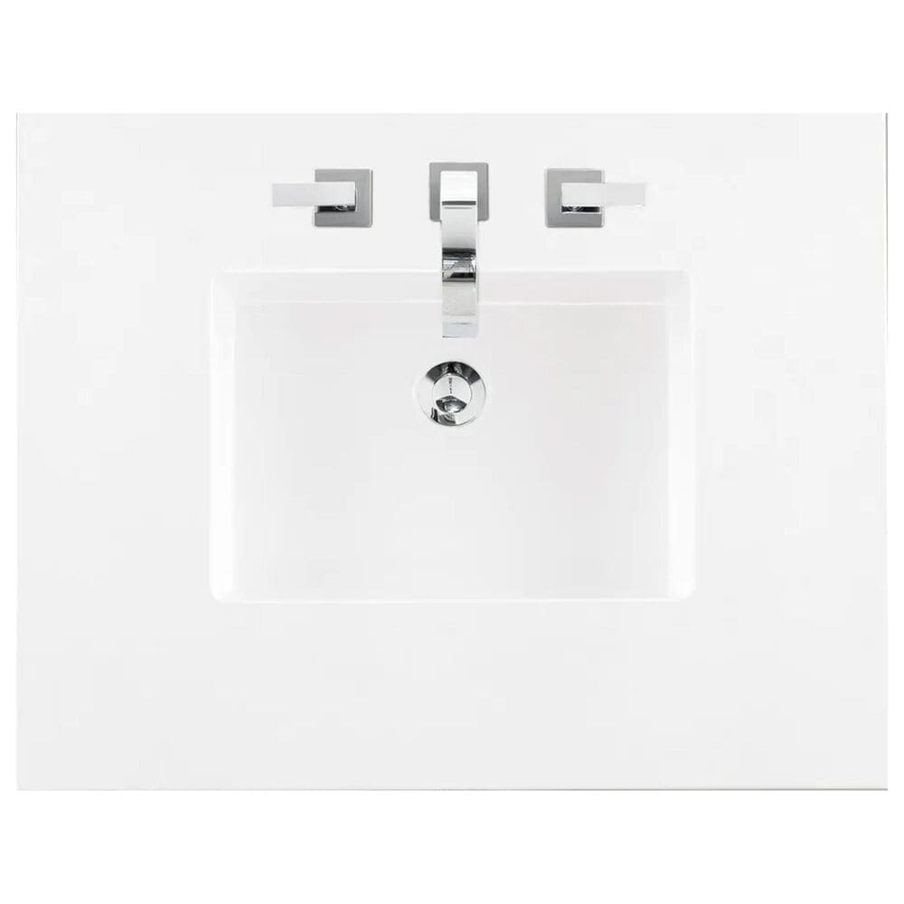 James Martin Vanities Brittany 30" Single Bathroom Vanity in Sage Green with 3 cm White Zeus Quartz Top and Rectangular Sink, , large