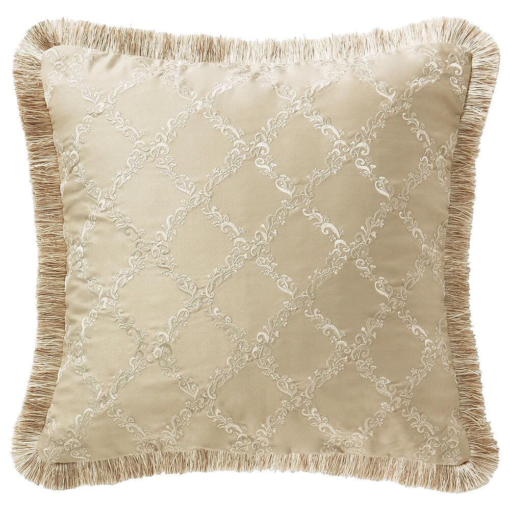 BCP Home Waterford Annalise Reverses Decorative Pillow 18""x 18"" in Ivory, Taupe and Gold, , large