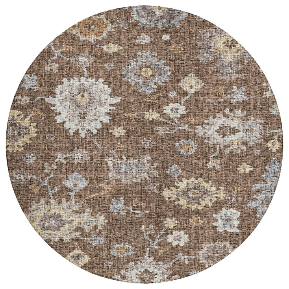 Dalyn Rug Company Portico PO6 Chocolate 8" Round Area Rug, , large