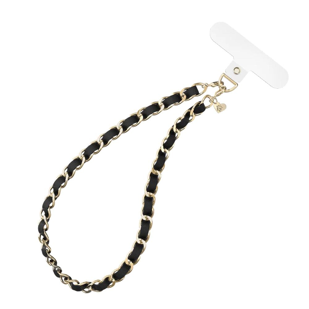 Velvet Caviar Black Leather Chain Phone Charm, , large