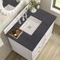 James Martin Vanities Lorelai 36" Single Vanity in Bright White with 3 cm Charcoal Soapstone Quartz Top, , large