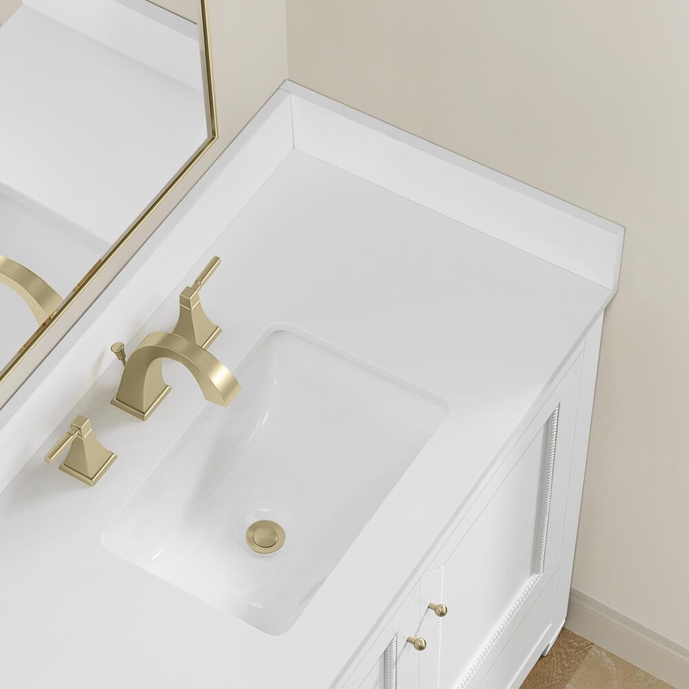 37B Claudine 36" Single Bathroom Vanity in Bright White with Glossy White Composite Stone Top and Backsplash, , large