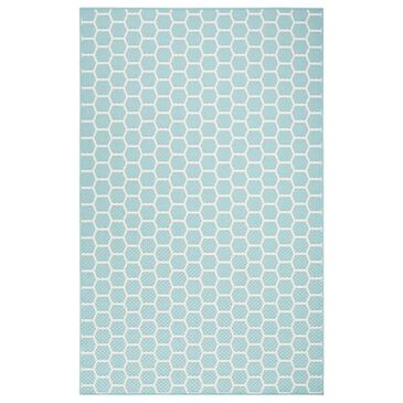 Nourison Twist Reversible 6" x 9" Aqua Indoor/Outdoor Area Rug, , large