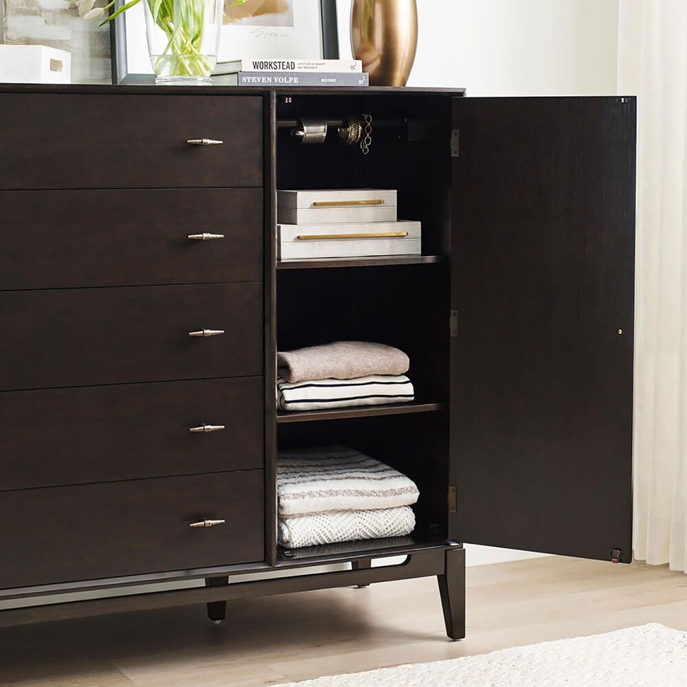 Riva Ridge Sutton 5-Drawer Door Chest in French Roast, , large