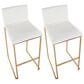 LumiSource Mason Mara Barstool with White Cushion in Gold and Walnut (Set of 2), , large
