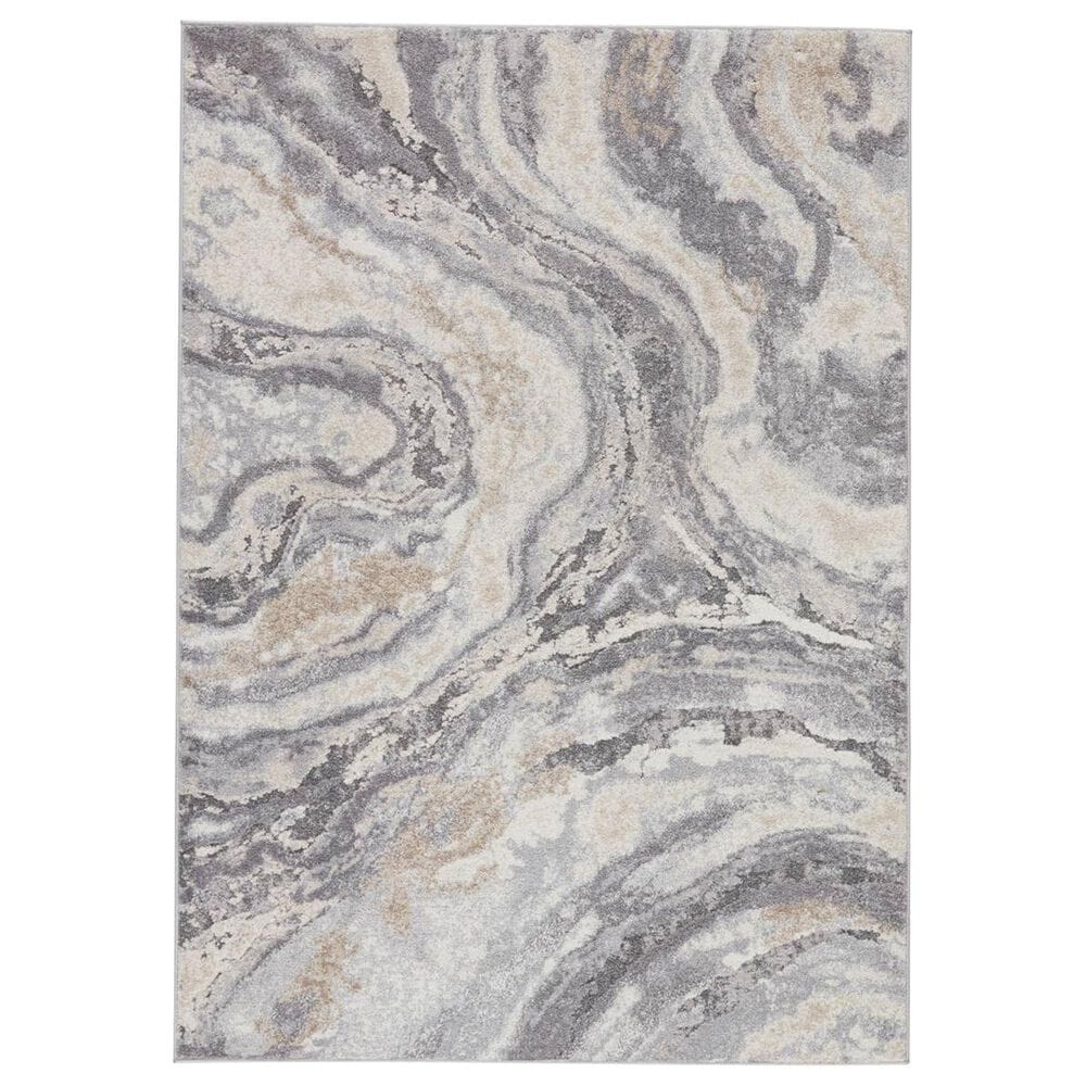 Jaipur Ferris Gatlin White Pepper and Cloud Dancer 5" x 7"6" Area Rug, , large