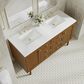 James Martin Laurent 60" Double Bathroom Vanity in Honey Oak with 3 cm White Zeus Silestone Top and Rectangular Sinks, , large