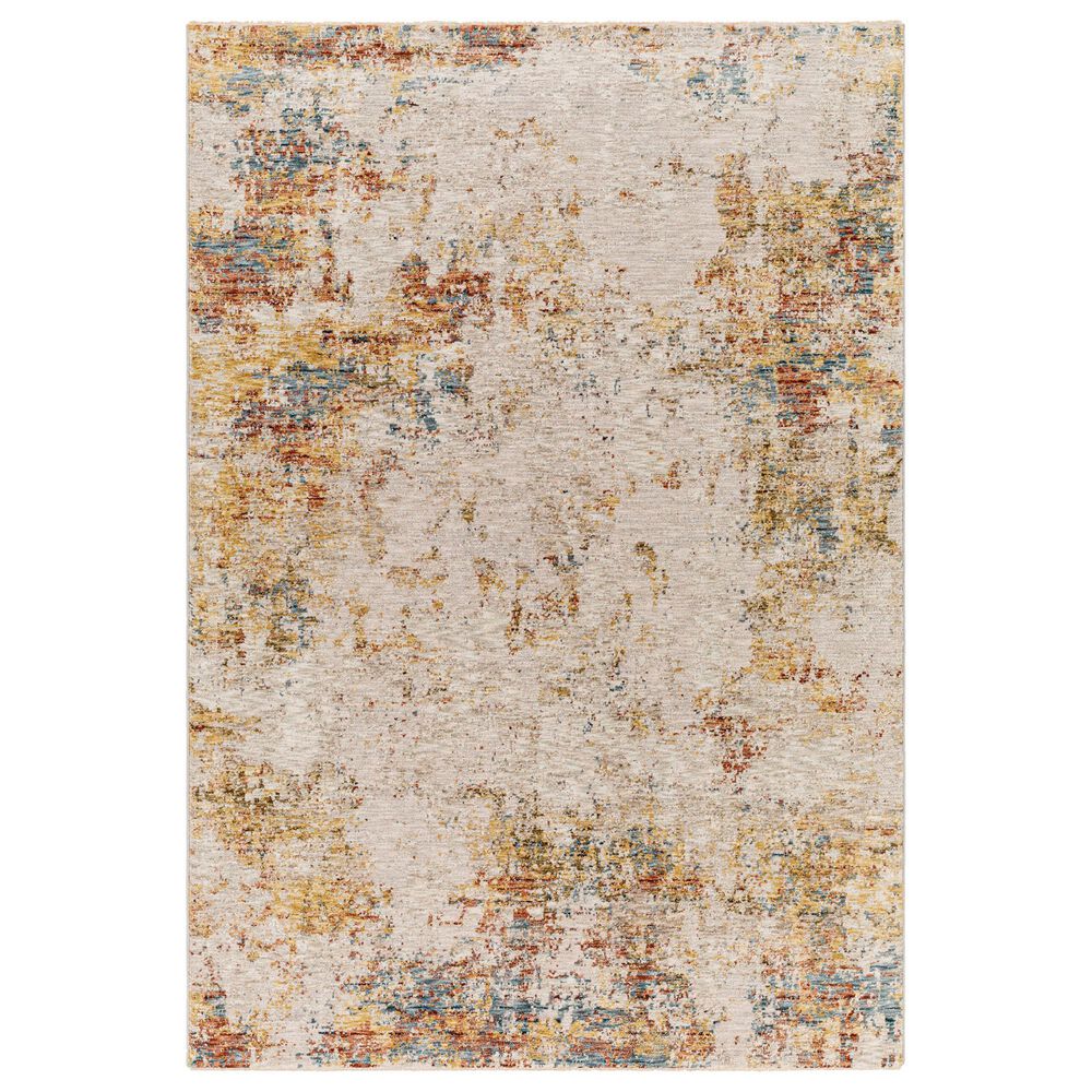 Surya Reina Light Gray, Cream, Medium Gray, Denim, Rust, Mustard and Olive 2'7" x 3'11" Area Rug, , large