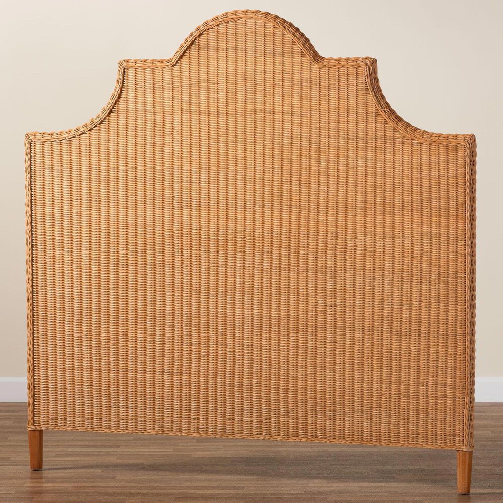 Baxton Studio Melanie Queen Standalone Headboard in Light Honey, , large