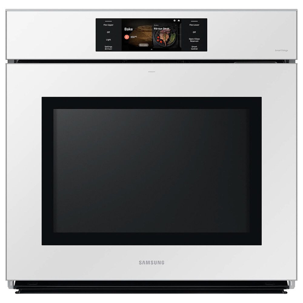 Samsung Bespoke 2-Piece Kitchen Package with White Bespoke 30" Single Wall Oven and Black 30" Induction Cooktop, , large