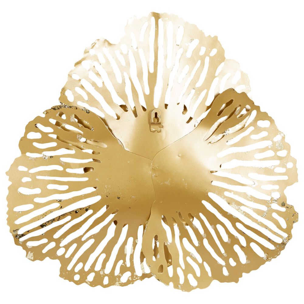 Maple and Jade 28.5&quot; x 28&quot; Glam Flowers Wall Decor in Gold &#40;Set of 3&#41;, , large