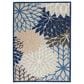 Nourison Aloha ALH05 5"3" x 7"5" Blue and Multicolor Indoor/Outdoor Area Rug, , large
