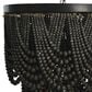 Creative Coop Laurel 2-Tier Draped Wood Bead Chandelier in Black, , large