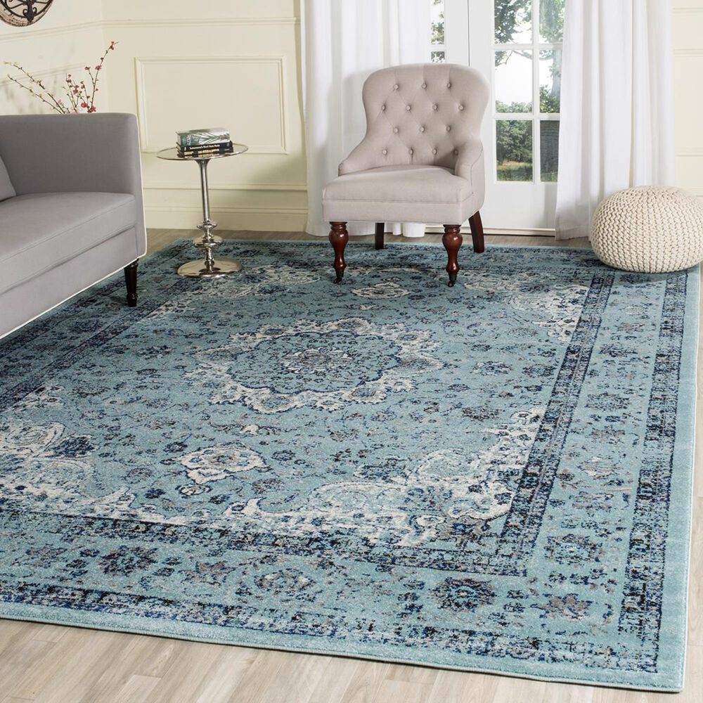 Safavieh Evoke EVK220E-9 9" x 12" Light Blue/Light Blue Area Rug, , large