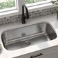 MS International Undermount Single Bowl Kitchen Sink in Brushed Satin, , large