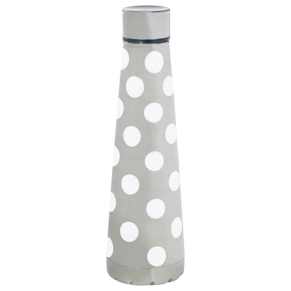 Kate Spade New York Jumbo Dot Water Bottle in White and Stainless Steel, , large