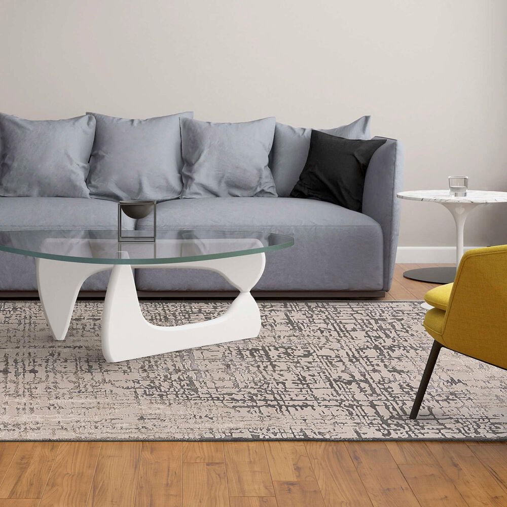 Feizy Prasad 3683F 5&#39; x 8&#39; Gray Area Rug, , large