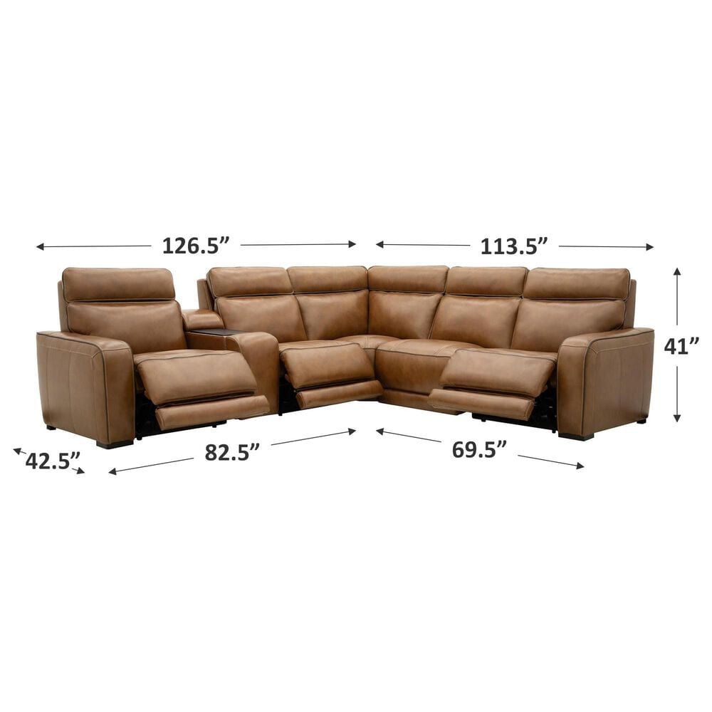 MotoMotion 7-Piece Immersive Sound Power Reclining Sectional in Venetian Honey, , large