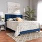 Baxton Studio Clare King Upholstered Panel Bed in Navy Blue, , large