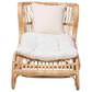 Baxton Studio Delara Chaise with Natural Brown Rattan in White, , large