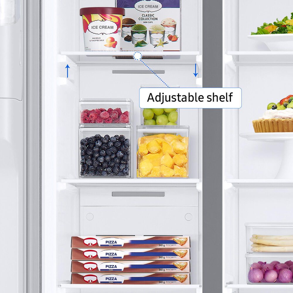 Samsung 22 Cu. Ft. Side by Side Refrigerator with Touch Screen Family Hub in Stainless Steel, , large