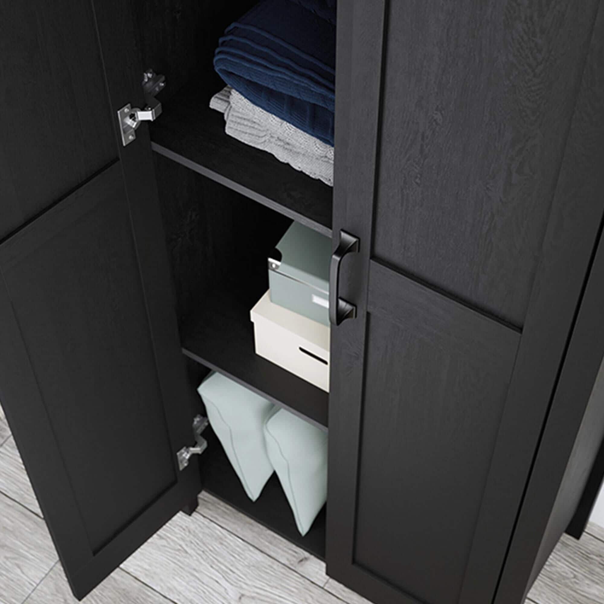 Sauder Two-Door Storage Cabinet in Raven Oak