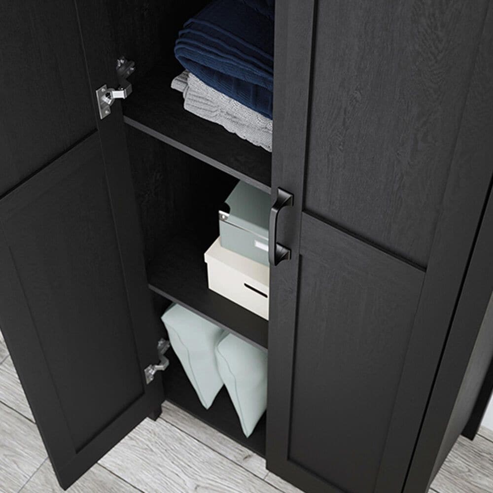 Sauder Two-Door Storage Cabinet in Raven Oak, , large