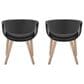LumiSource Curvo Contemporary Upholstered Chair in Whitewashed Wood and Black Faux Leather by LumiSource - Set of 2, , large