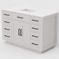 Lexora Home Abbey 48" Single Bathroom Vanity in White Oak with 2 cm White Carrara Marble Top and Rectangular Sink, , large