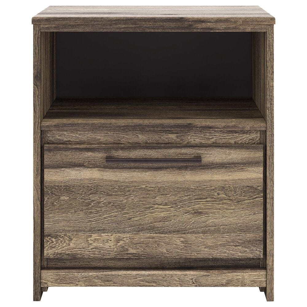 Ashley Elbrim 1-Drawer Nightstand in Brown with USB Port, , large